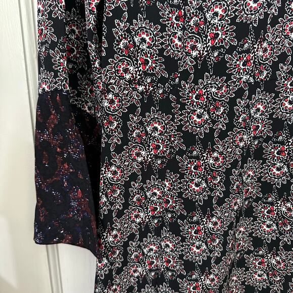 Derek Lam 10 Crosby 100% Silk Rocco Printed Dress Lightweight Floral Bell Sleeve - Picture 3 of 8